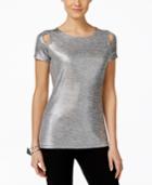 Inc International Concepts Metallic Cutout T-shirt, Only At Macy's