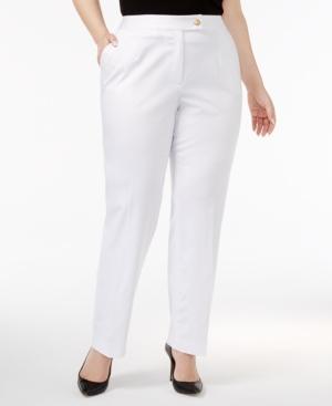 Tahari Asl Plus Size Slim Straight-leg Pants