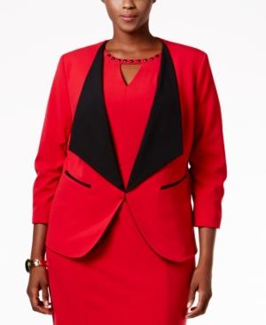 Nine West Plus Size Taylor Stretch Wide-lapel Blazer