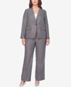 Tahari Asl Plus Size Herringbone Single-button Pantsuit