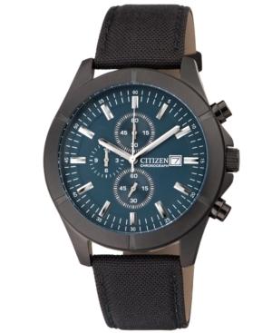 Citizen Watch, Men's Chronograph Black Canvas Strap 45mm An3525-01l