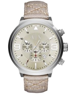Ax Armani Exchange Men's Chronograph Taupe Nylon Strap Watch 49mm Ax1374