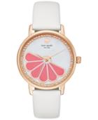 Kate Spade New York Women's Metro White Leather Strap Watch 34mm Ksw1121