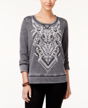 Style & Co Puffed-print Sweatshirt, Created For Macy's