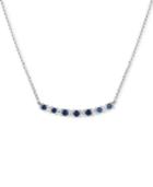Sapphire (1/2 Ct. T.w.) & Diamond (1/6 Ct. T.w.) 18 Collar Necklace In 14k White Gold