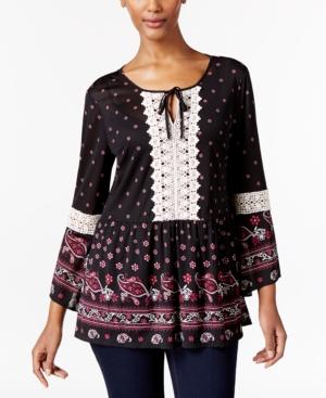 Style & Co. Crochet-trim Peplum Top, Only At Macy's