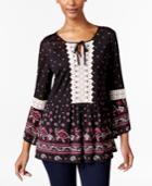Style & Co. Crochet-trim Peplum Top, Only At Macy's