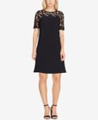 Tahari Lace-yoke Dress