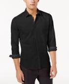 Ryan Seacrest Distinction Men's Hidden Placket Solid Textured Woven Shirt, Created For Macy's