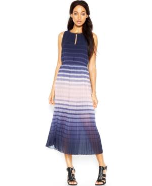 Maison Jules Sleeveless Ombre Striped Midi Dress