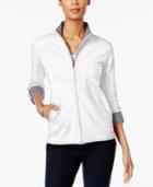 Karen Scott Zippered Roll-tab Active Jacket, Created For Macy's