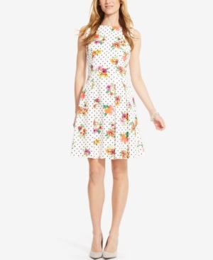 American Living Floral-print & Polka-dot Sateen Dress