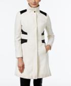 Via Spiga Faux-leather-trim Wool-blend Walker Coat