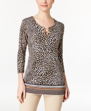 Jm Collection Printed Chain-link Tunic, Only At Macy's