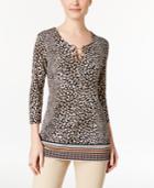 Jm Collection Printed Chain-link Tunic, Only At Macy's