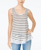 American Rag Chiffon-hem Striped Tank Top, Only At Macy's