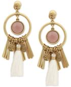 Lucky Brand Gold-tone Reversible Stone, Bar & Tassel Drop Earrings, A Macy's Exclusive Style