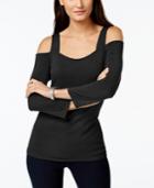 Inc International Concepts Long-sleeve Cold-shoulder Top, Only At Macy's