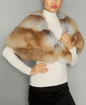 The Fur Vault Fox Fur Chevron-back Cape
