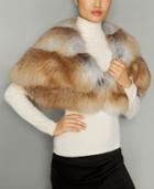 The Fur Vault Fox Fur Chevron-back Cape