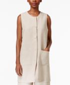 Eileen Fisher Long Button-front Vest