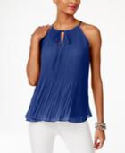 Inc International Concepts Petite Pleated Halter Top, Created For Macy's