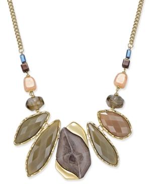 Inc International Concepts Gold-tone Large Stone Statement Necklace, Only At Macy's