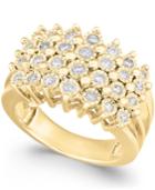 Diamond Multi-row Ring (1/2 Ct. T.w.) In Sterling Silver Or 14k Gold Over Strerling Silver