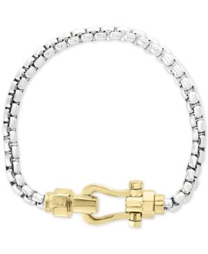 Effy Men's Horseshoe Clasp Box Link Bracelet In Sterling Silver & 18k Gold Plate