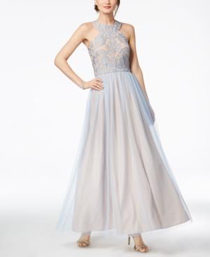 R & M Richards Sparkle-embellished & Tulle Gown