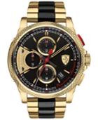 Scuderia Ferrari Men's Chronograph Formula Italia S Gold-tone And Black Ion-plated Stainless Steel Bracelet Watch 46mm 0830316