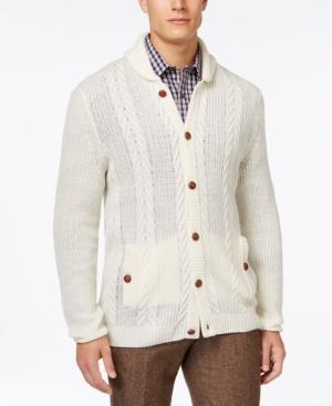 Tasso Elba Shawl-collar Cable-knit Cardigan, Only At Macy's