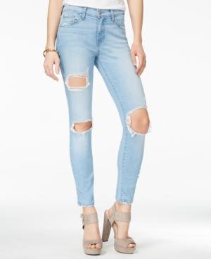 Flying Monkey Cotton Ripped Light Blue Wash Skinny Jeans