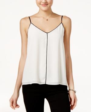 Lily Black Juniors' Contrast-trim Top