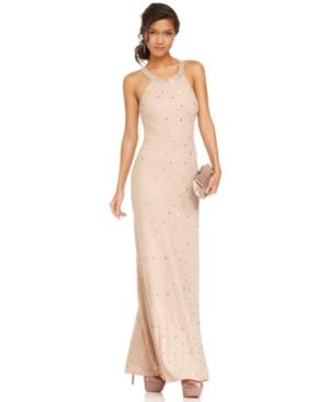Adrianna Papell Dress, Sleeveless Beaded Gown