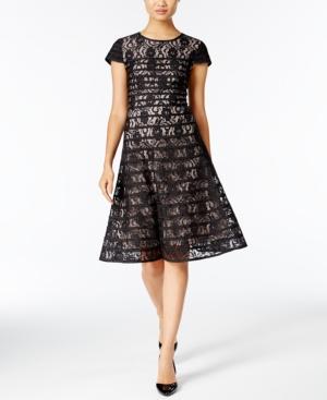 Alfani Striped Lace Fit & Flare Dress, Only At Macy's