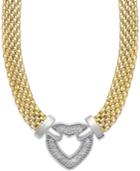 Diamond Heart Necklace In 14k Gold Vermeil And Sterling Silver (1/8 Ct. T.w.)
