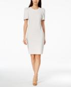 Calvin Klein Striped Puff-sleeve Dress
