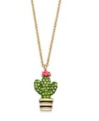 Kate Spade New York Gold-tone Pave Cactus Pendant Necklace