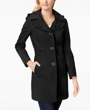 Anne Klein Hooded Lightweight Trench Coat