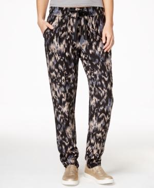 Rewash Juniors' Printed Ruched-hem Soft Pants