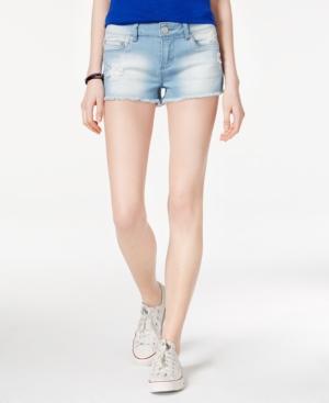 Indigo Rein Juniors' Ripped Follow Are Wish Wash Denim Shorts