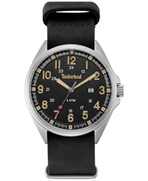 Timberland Men's Raynham Black Leather Strap Watch 44x48mm Tblgs14829js02aas