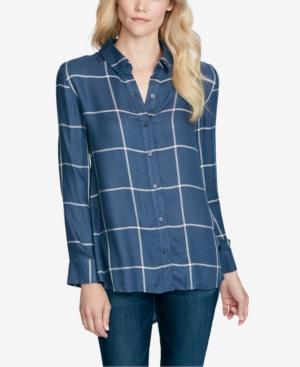 Jessica Simpson Juniors' Petra Plaid High-low Blouse