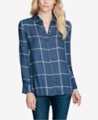 Jessica Simpson Juniors' Petra Plaid High-low Blouse