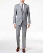 Kenneth Cole Reaction Men's Slim-fit Light-gray Sharkskin Techni-cole Suit