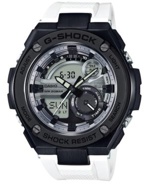 G-shock Men's Analog-digital G-steel White Resin Strap Watch 52x59mm Gst210b-7a