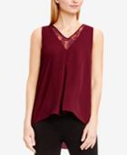 Vince Camuto High-low Lace-panel Top