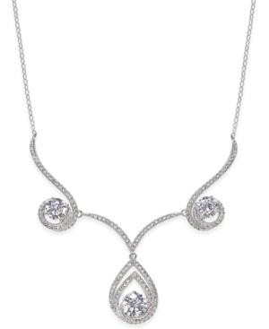 Danori Silver-tone Pave Crystal Swirl Necklace