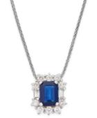 Sapphire (1-3/4 Ct. T.w.) And Diamond (5/8 Ct. T.w.) Pendant Necklace In 14k White Gold